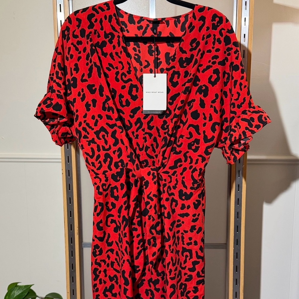 Red Leopard Print Dress